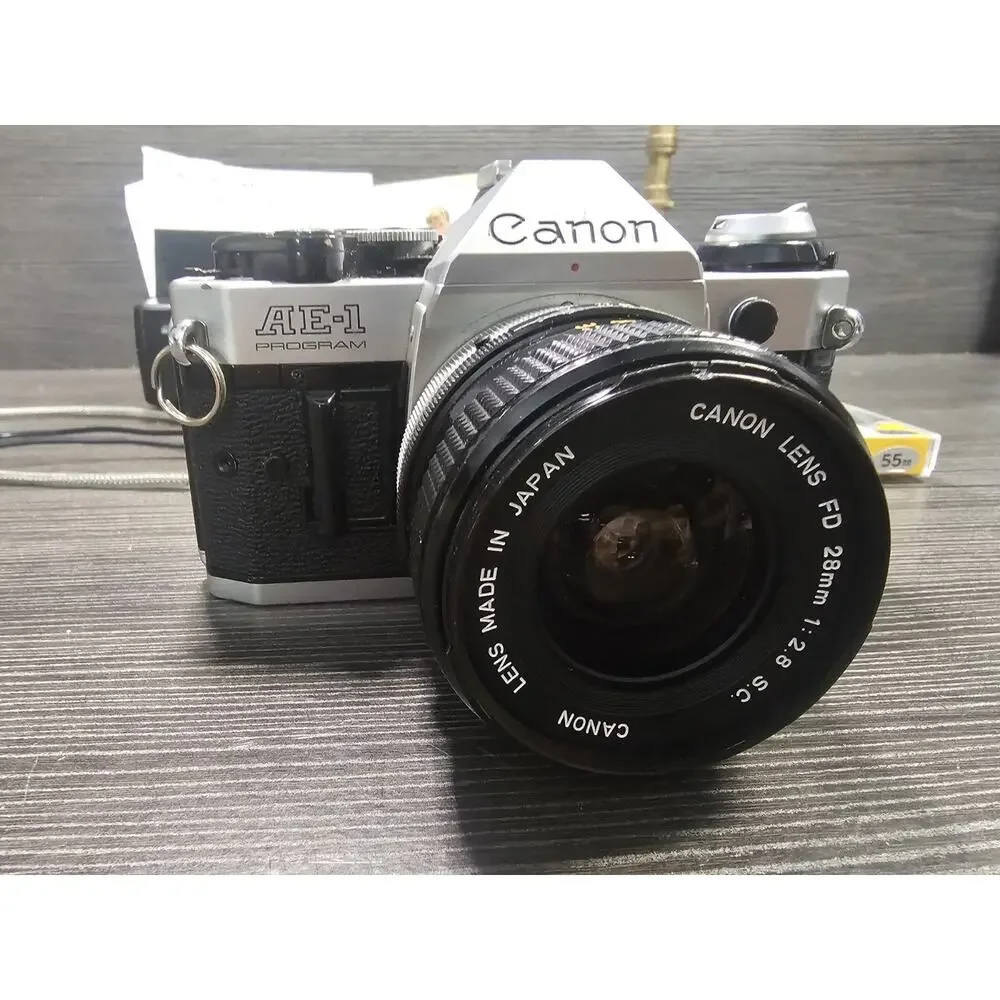 Canon AE-1 Program Camera with 50mm 1:1.8 lens - 28mm 1:2.8 Lens Tested Works